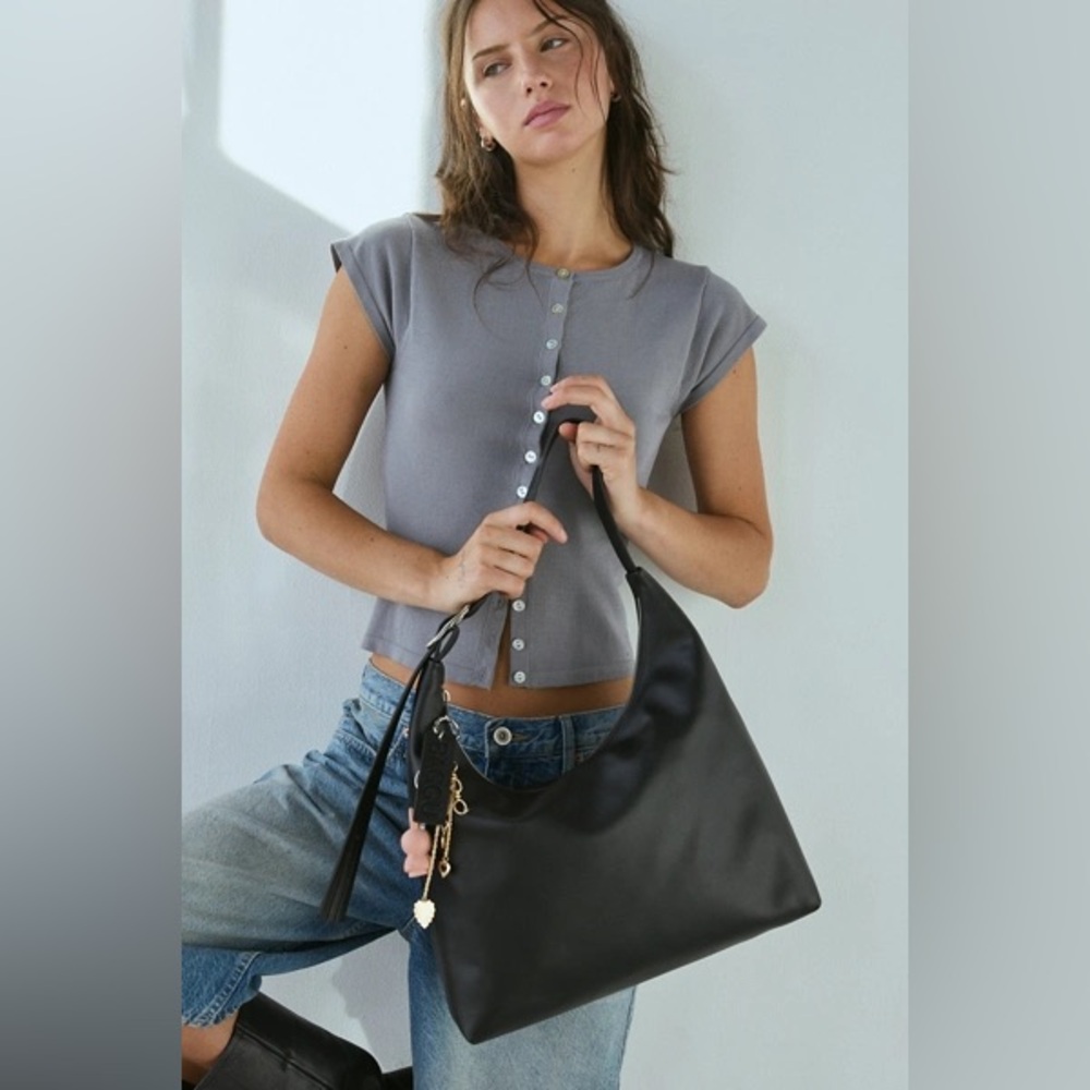 NWT BAGGU Recycled Leather Shoulder Bag